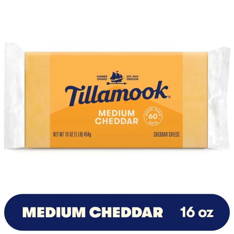 Tillamook Medium Cheddar Cheese Block, 16oz