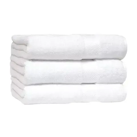 Set 3 Toallas De Cuerpo De Baño Hotel De Algodon Blancas 70x140 370gr