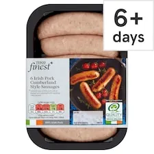 Tesco Finest* Irish 6 Cumberland Sausages 454G