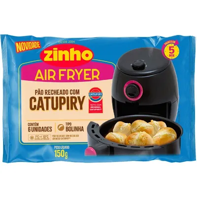 pão bolinha recheado com catupiry air fryer zinho 150g