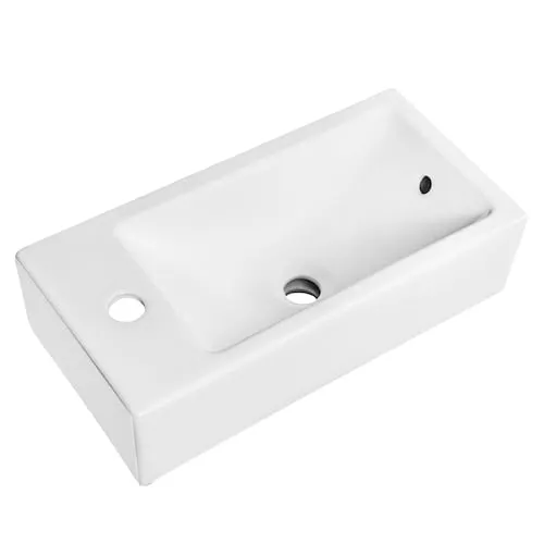 Glacier Bay Wall Hung Sink with Single Hole Drilling and Wall Bracket in White