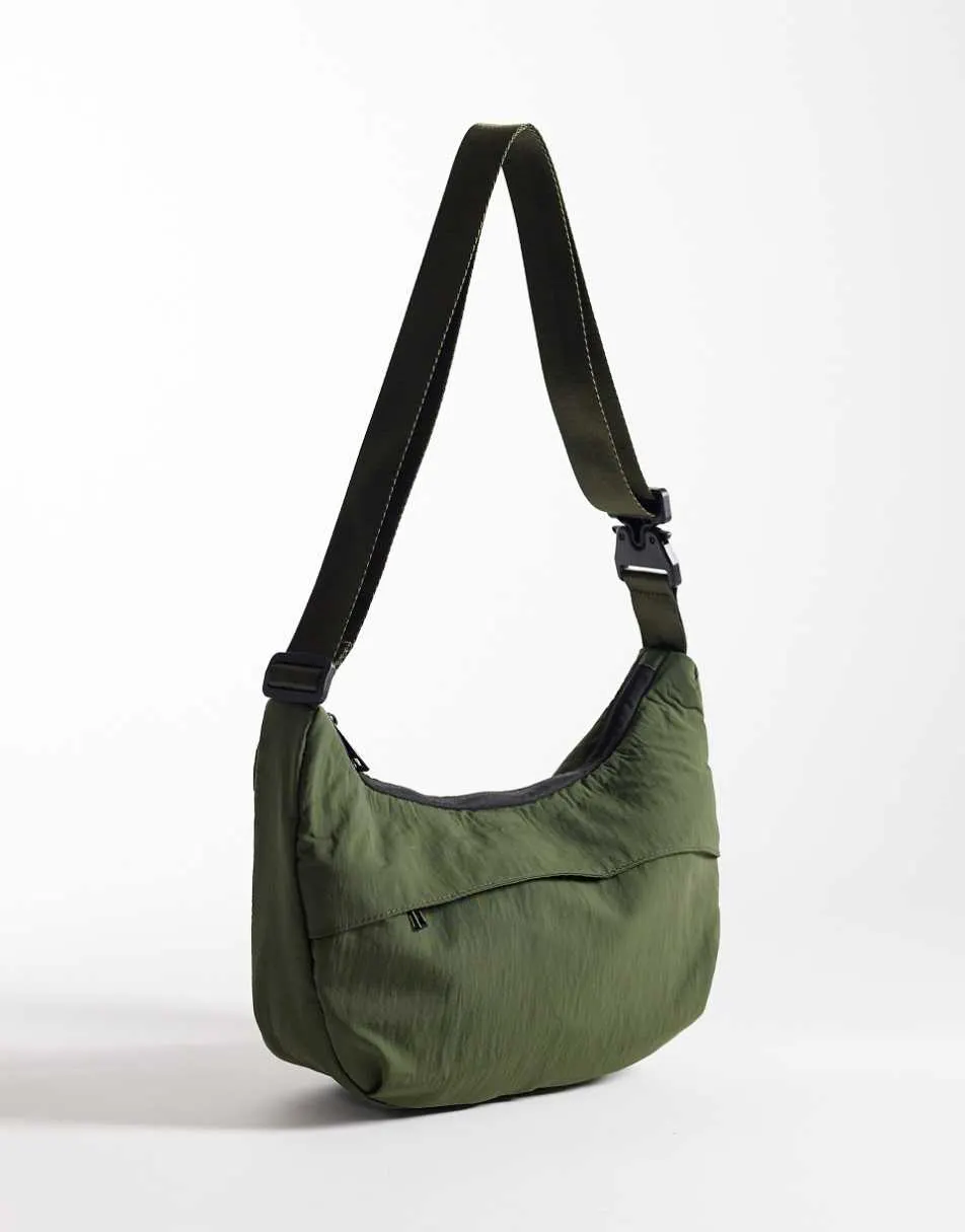 ASOS DESIGN nylon crossbody bag in green