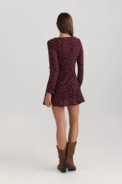 Vestido corto topos volantes