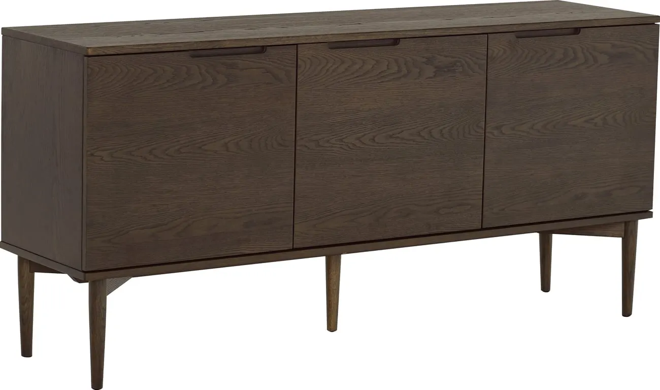 Karmøy skjenk 161 x 41 H: 76 cm, brun eikefiner, 3 dører