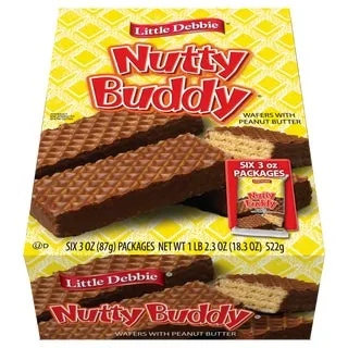 Little Debbie Nutty Buddy Bars, 3 oz, 6-count