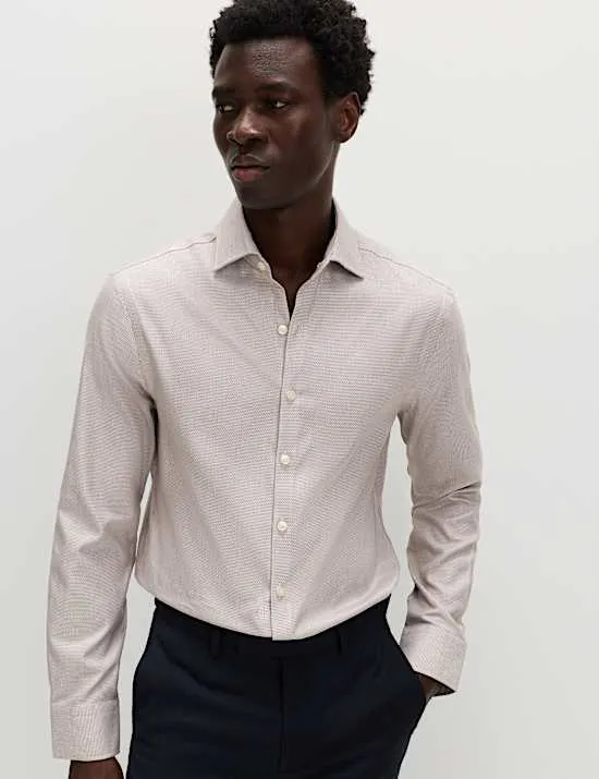 Slim Fit Egyptian Cotton Dobby Shirt