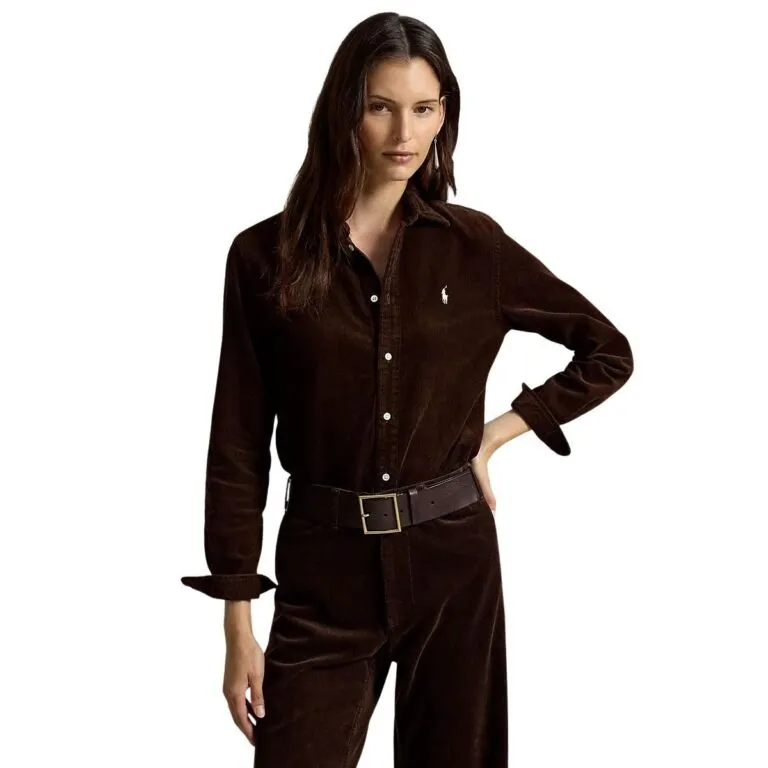 Classic Fit Cotton Corduroy Shirt - Brun