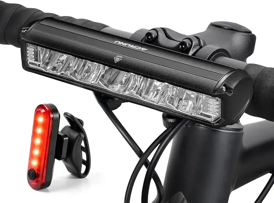 3250 Lumen Rechargeable Bike Lights for Night Riding with Tail Light