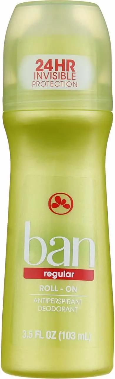 Ban Invisible Roll-on Antiperspirant Deodorant for Women and Men, 24-Hour Underarm Odor & Sweat Protection, Regular, 3.5 Oz, Pack of 2 Ban Invisible Roll-on Antiperspirant Deodorant for…