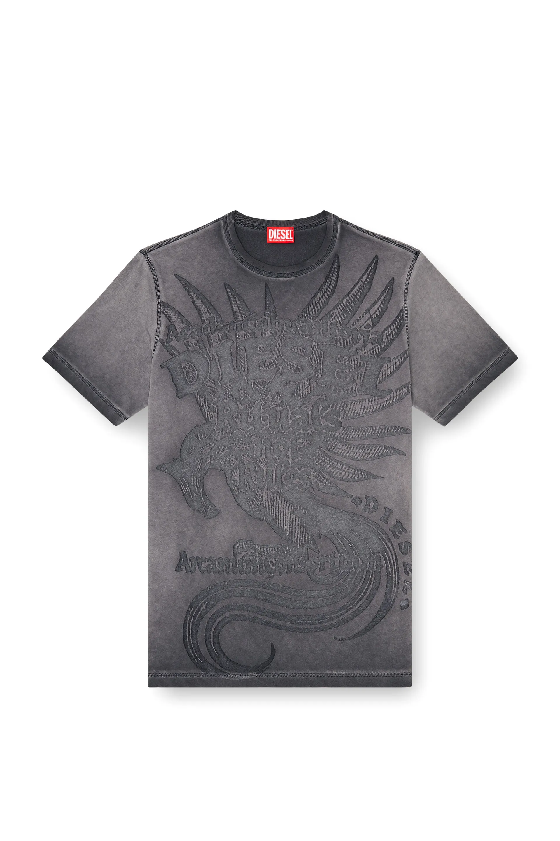 Jersey T-shirt with embossed graphic