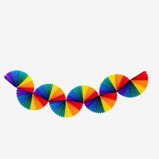 Regnbueformede papirvifter - 160 cm