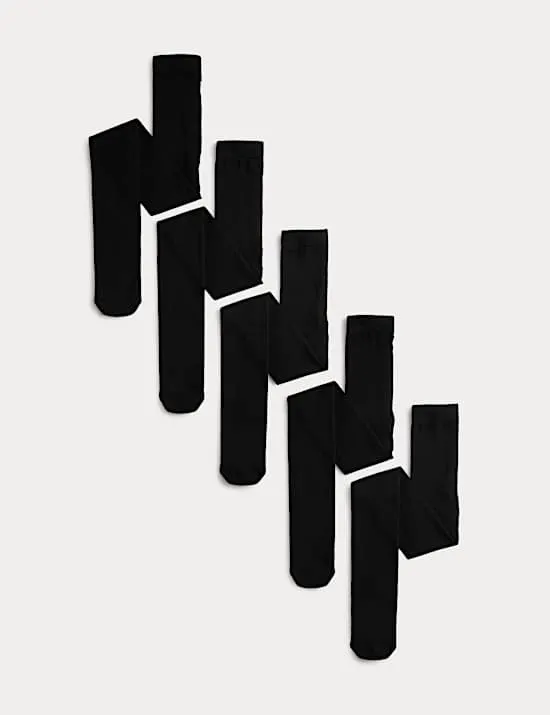 5 Pack Cotton Rich School Tights (2-16 Yrs)