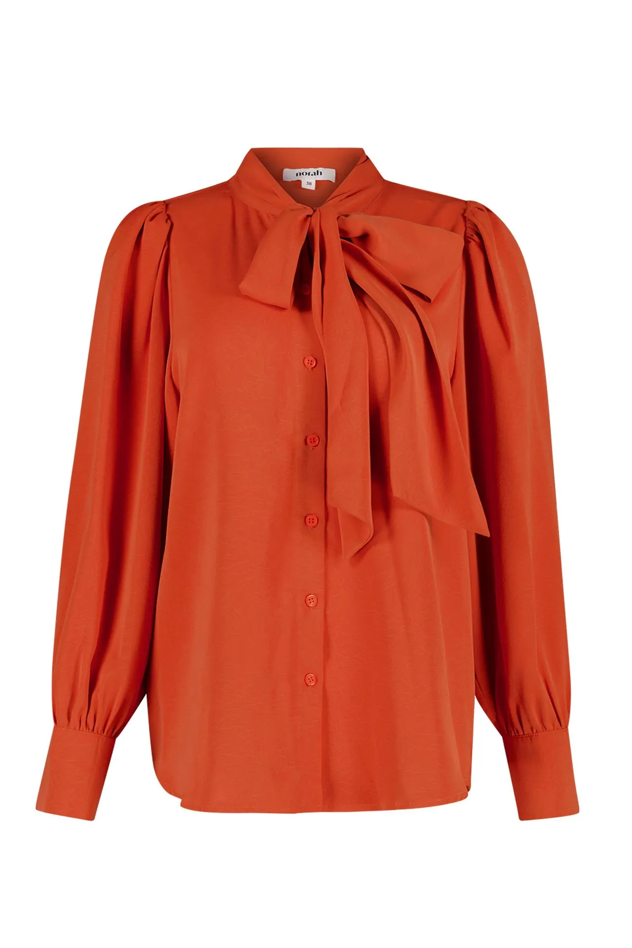 Oranje blouse met strik