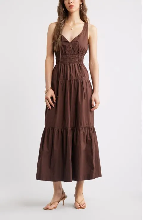 Cotton Poplin Tiered Maxi Sundress