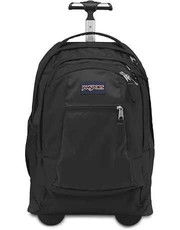 JanSport Driver 8 Rolling Backpack - Wheeled Travel Bag with 15-Inch Laptop Sleeve, One Size, Black