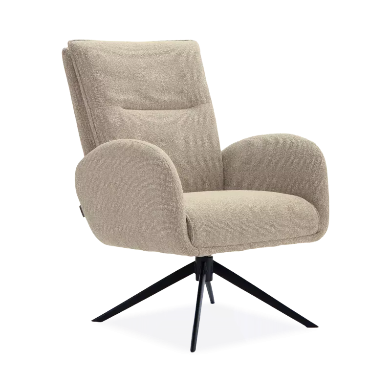 Draaifauteuil Whisper (laag/poot: zwart) - Lodge Clay