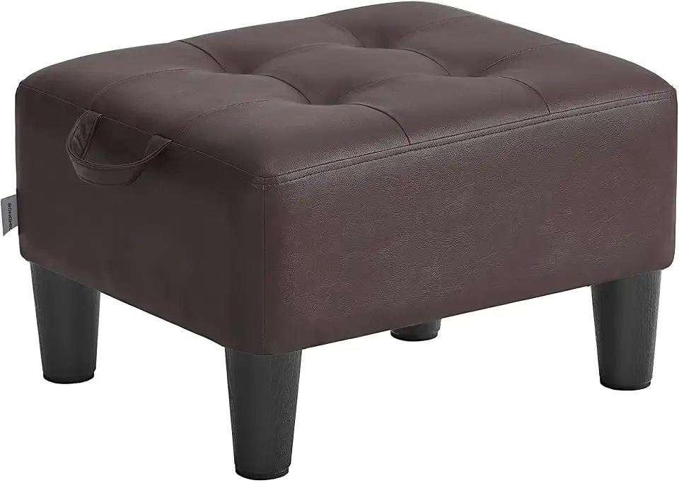 Storage Ottoman, PVC Leather Footrest with Hidden Storage