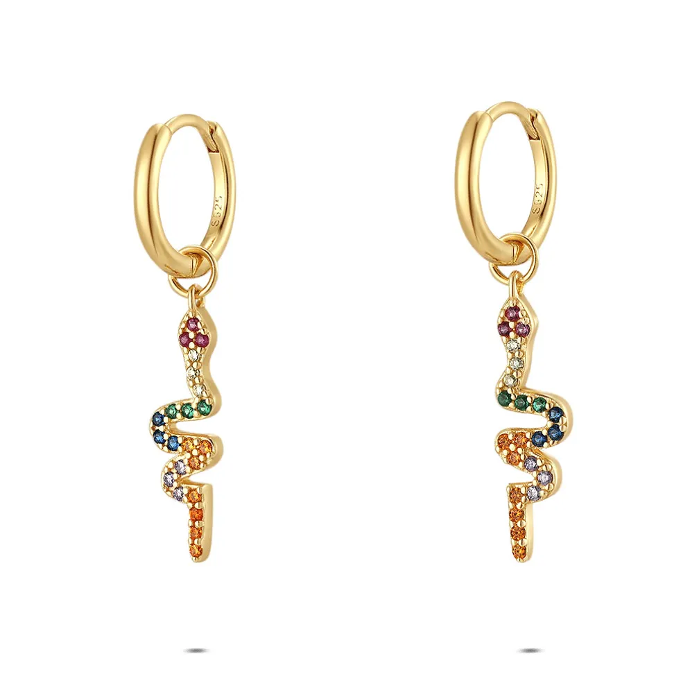 oorbellen in zilver, slangvorm