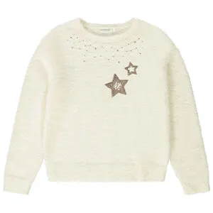 Pull en tricot motifs étoiles en sequins pour fille