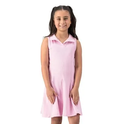 Vestido Fantastic Niña cuello en V tipo polo diseño a rayas