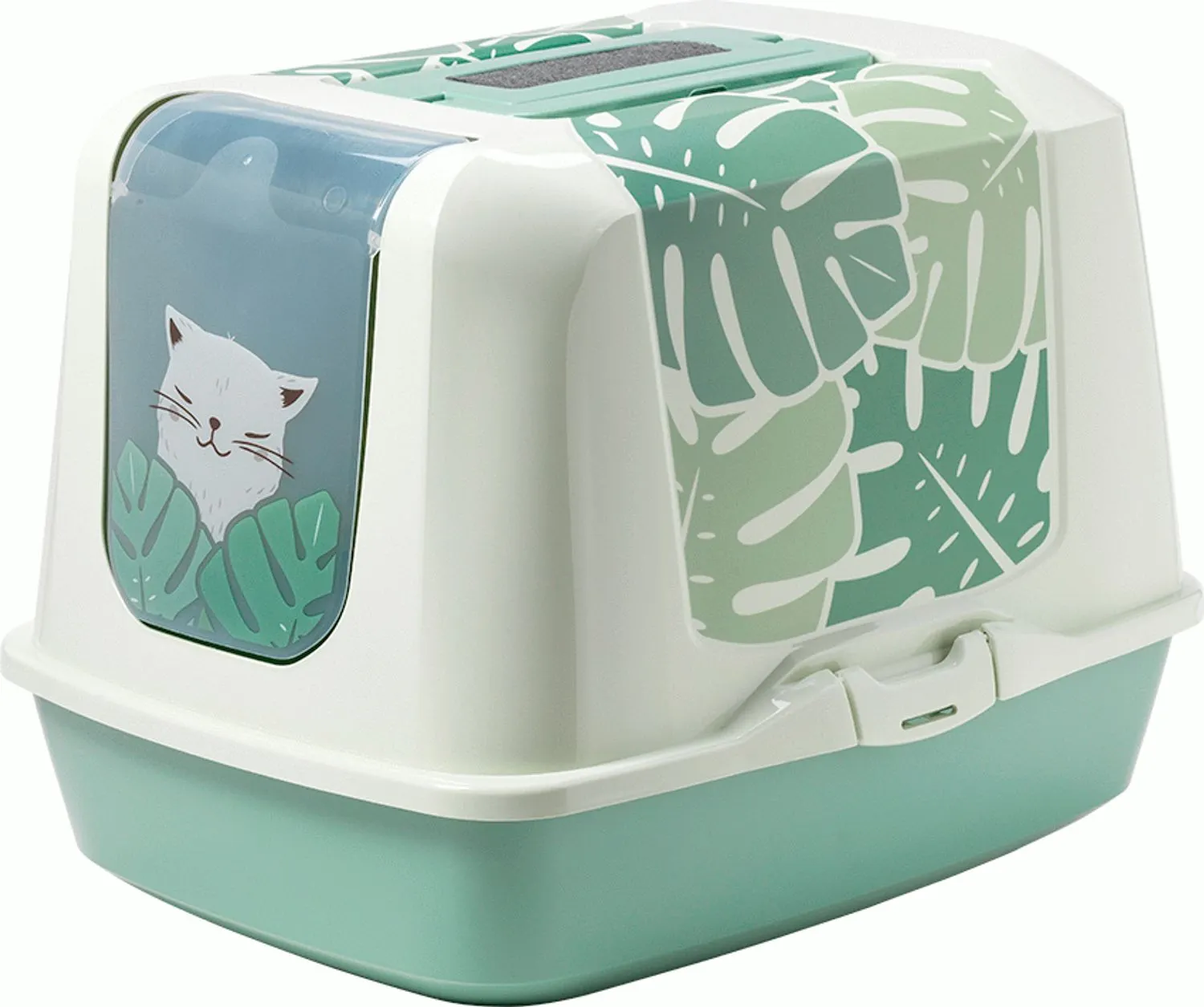Moderna Trendy Cat Eden Kattenbak - Kattentoilet - 57.7x44.5x42.4 cm Lichtgroen Warm Wit Jumbo