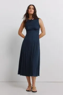 Vestido midi tirantes bordado