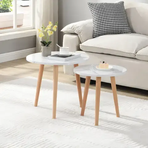 Set 2 Mesas de Centro Perth Café 50x45x50 cm