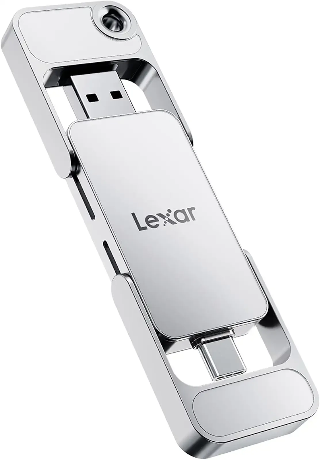 Lexar D70E 1TB Dual Drive External SSD, Up to 2000MB/s Read 1800MB/s Write | Durable Metal Housing Design, Cable-Free Portable SSD for USB Type-C/Type-A Devices, Compatible with iPhone 17