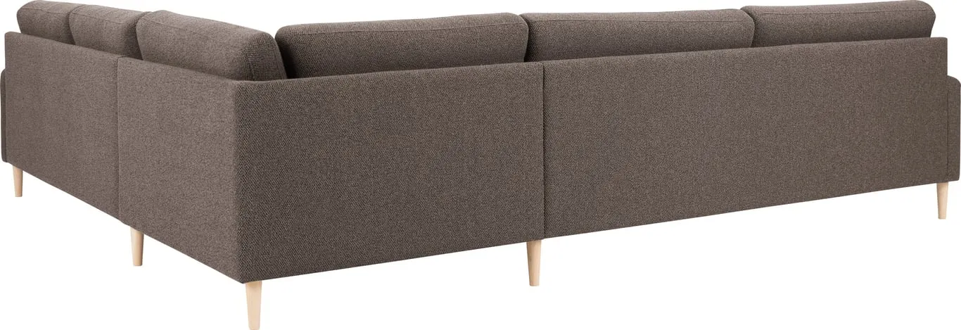 Sone høy hjørnesofa Modulsofa. 3 seter + stort hjørne + 2,5 seter i stoff Taffie Thule, armlene J5.