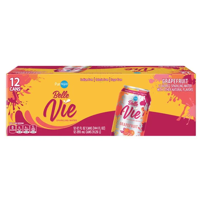 PurAqua Grapefruit Belle Vie Sparkling Flavored Water