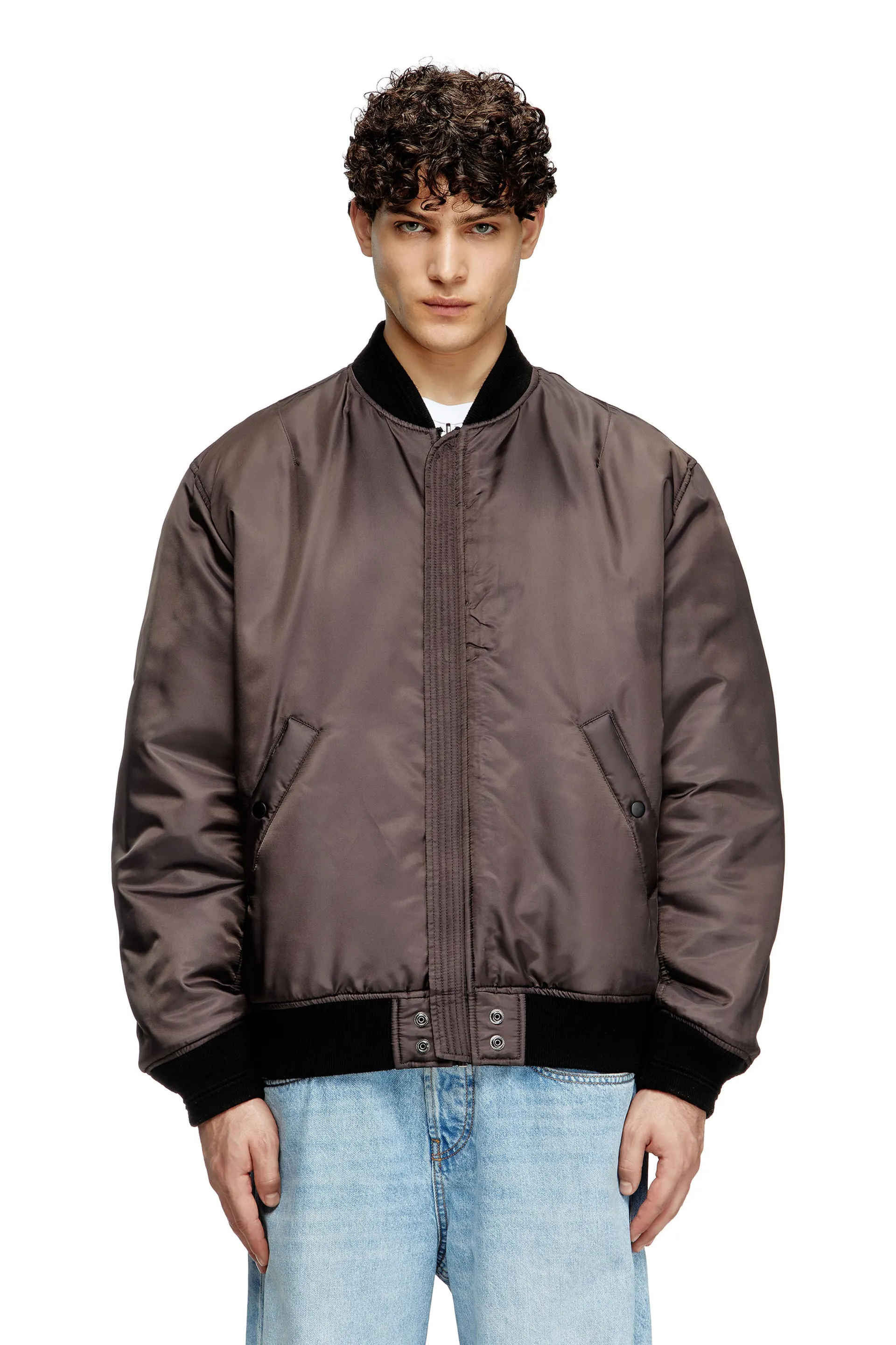 Bomber jacket in padded nylon with Oval D