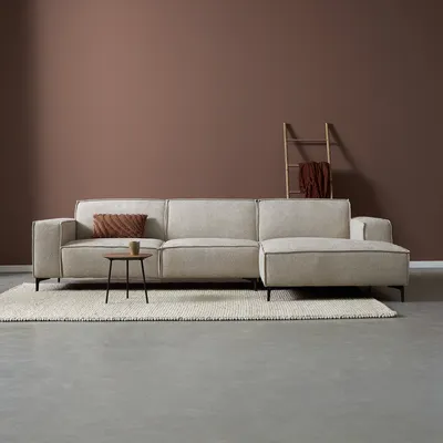 Hoekbank Valora beige chaise longue rechts
