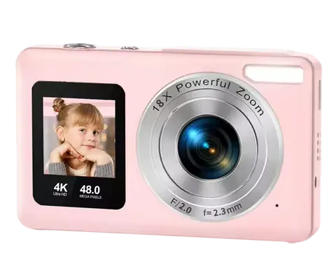 Children's digital camera 4K: 48 million pixels, suitable for teenage photography - 18x zoom shooting