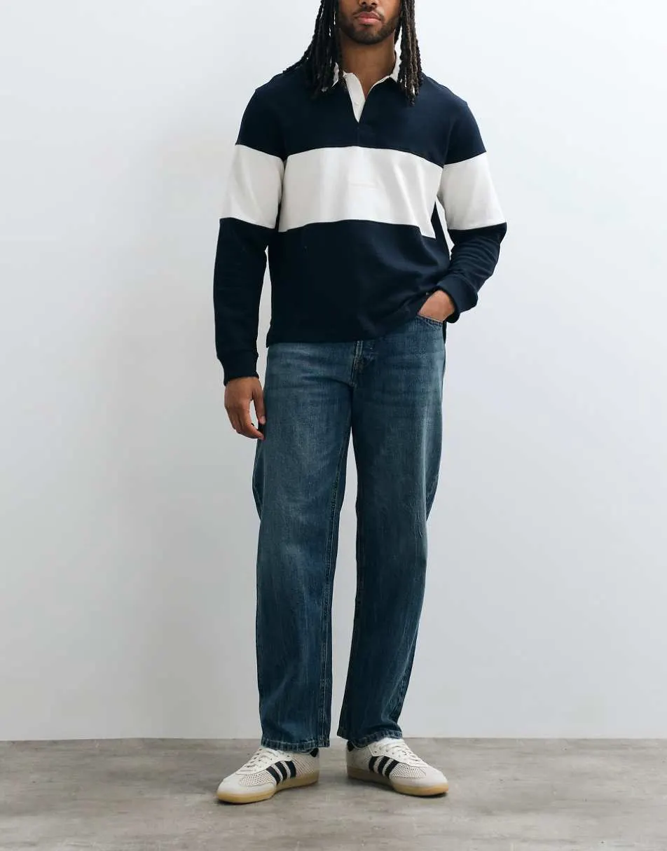 Jack & Jones Eddie loose fit jeans in mid blue wash
