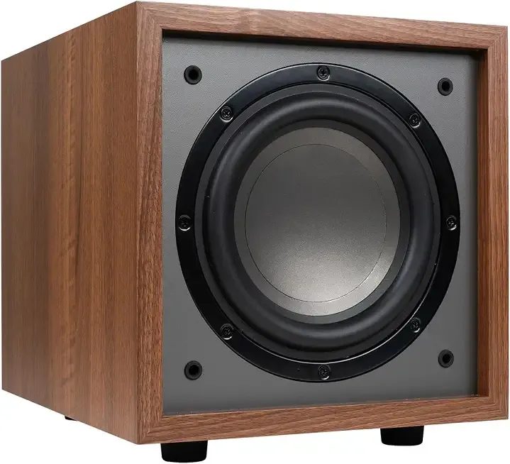 Dayton Audio Classic CS800 – 8" 150W Powered Subwoofer with Class-D Amplifier, Deep Bass and Clean Design for Home Theater & Music – Wood