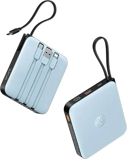 VRURC Portable Charger for iPhone with Built-in Cable, 10…