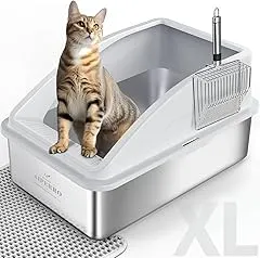 Stainless Steel Litter Box | XL Enclosed Ca…