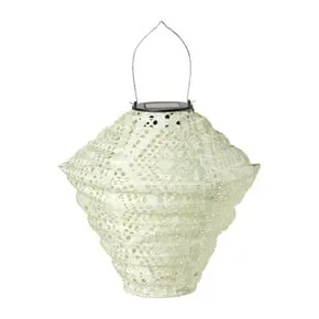 Solar barok lampion ruit - groen - ø24x28 cm
