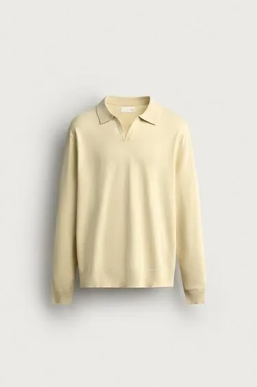 COTTON-LINEN REGULAR FIT KNIT POLO SHIRT