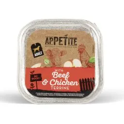 Appetite Kuipjes Terrine Met Rund en Kip Hond (adult) 150g