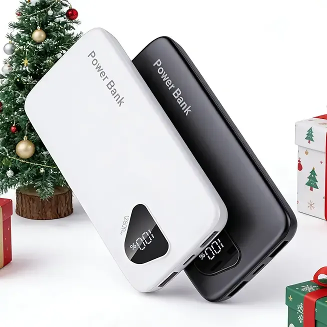 2025 2-Pack 12800mAh Portable Charger with Built in Cables, Travel Essential Battery Pack, 4 Outputs 2 Inputs Slim Power Bank with Cord Wires for iPhone 17/16/15/14, Samsung Galaxy S23/22, Pixel etc