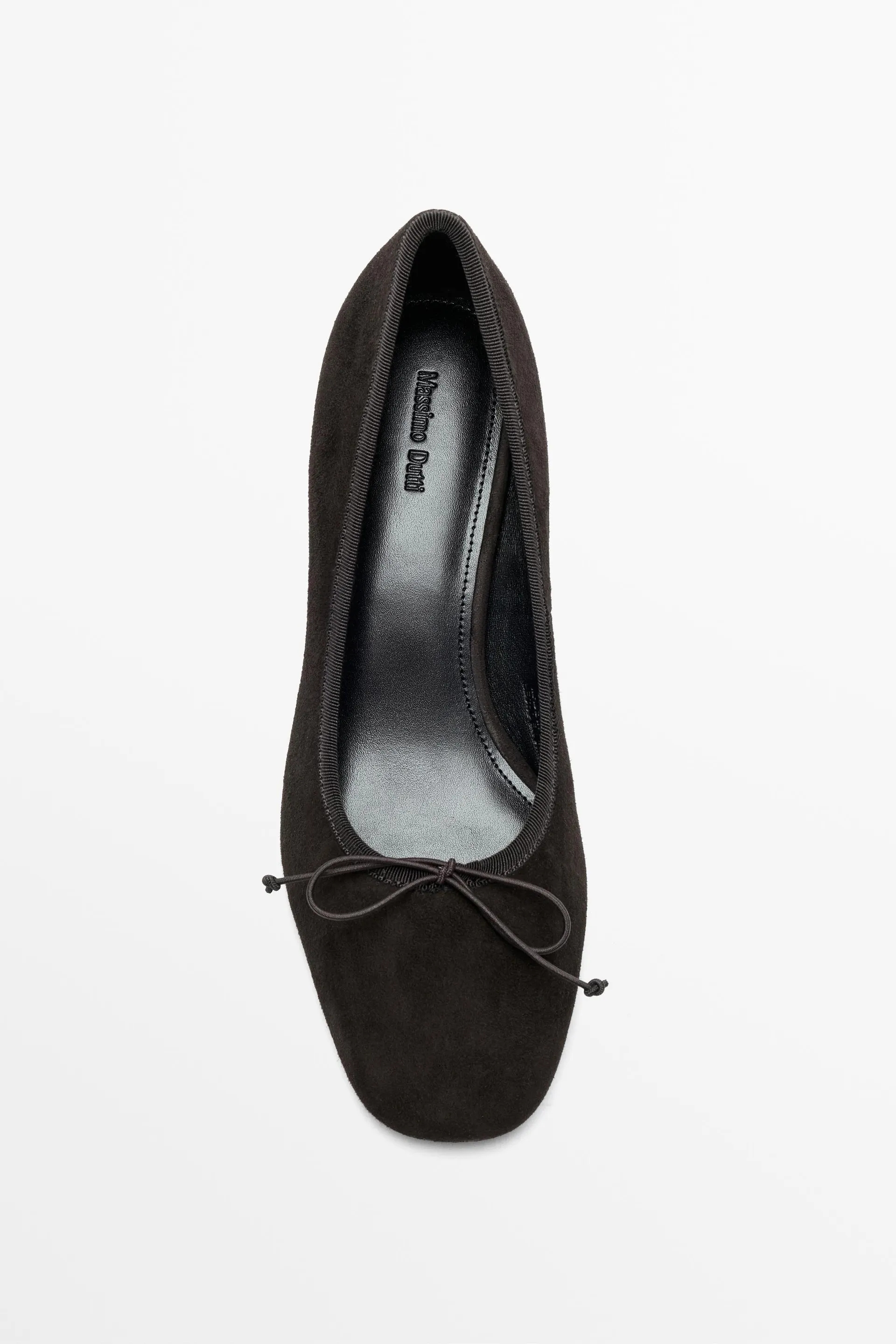 Leren ballerina met hak