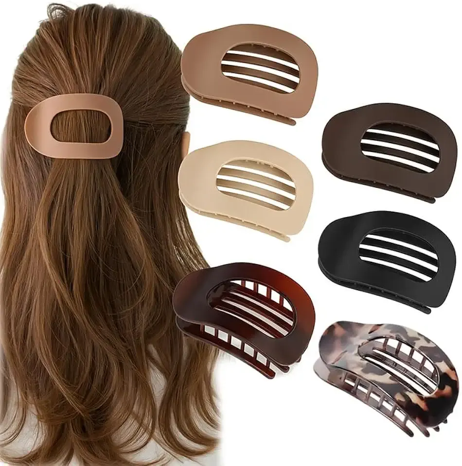 Duckbill Hair Clips for Women, Simple Elegant flat hair clips for Thick Thin Long Short Hairs (6Pcs,Mix-A)