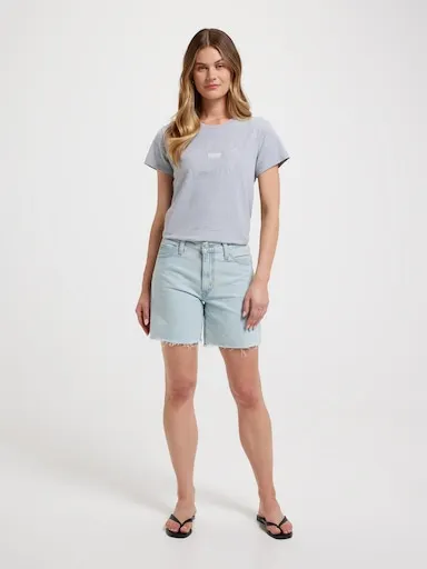 Levi's Perfect Tee In Satin Levi Strauss Starstruck Heather Grey