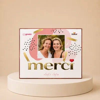 Merci | Liefs met eigen foto en naam | 250g