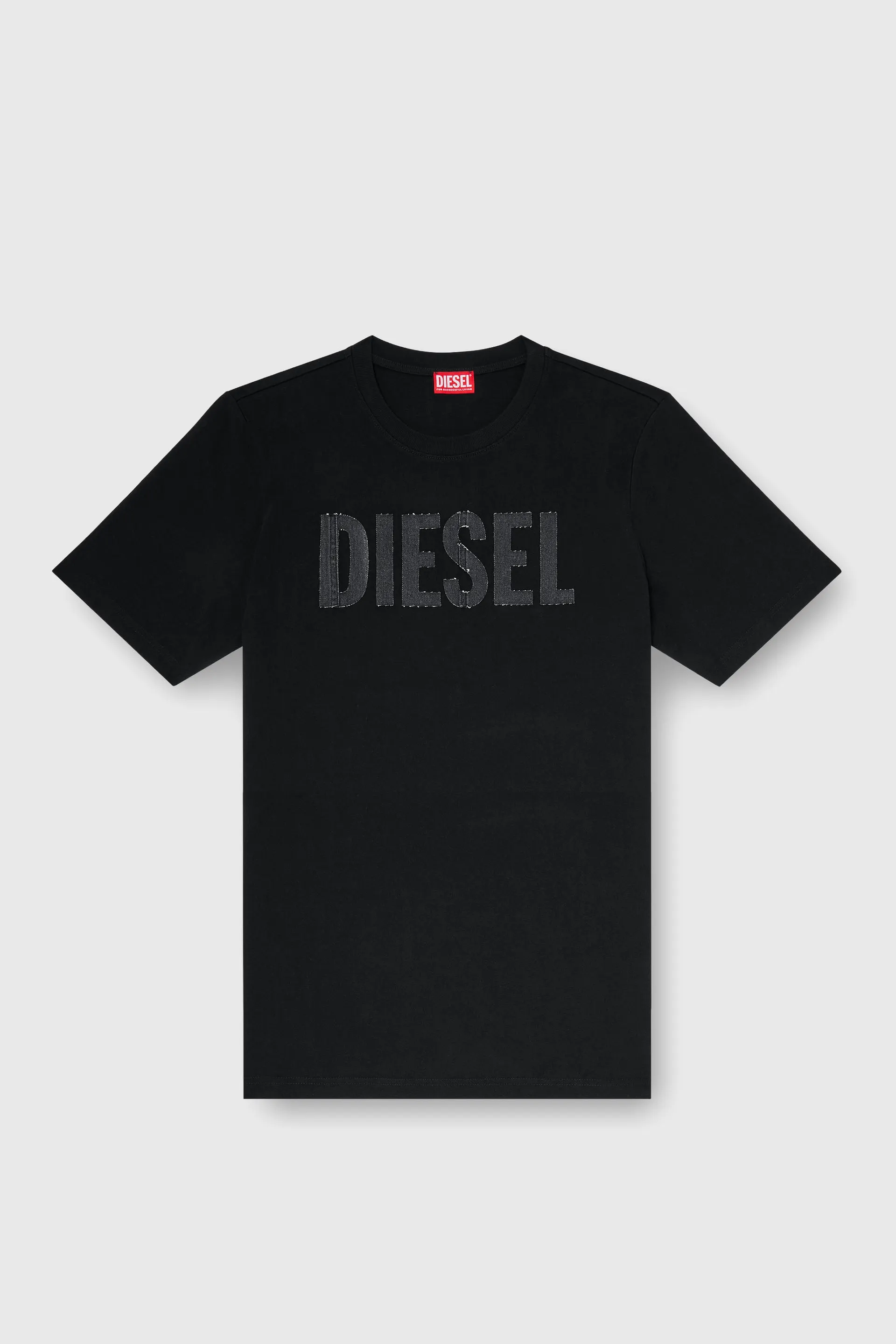 Cotton T-shirt with tonal Diesel logo print