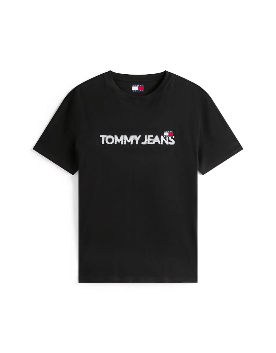 Tommy Jeans blurred logo t-shirt in black