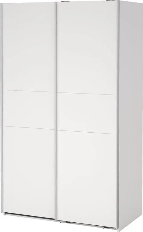 Como skyvedørsgarderobe 120x200cm Hvit, med 2 hvite dører