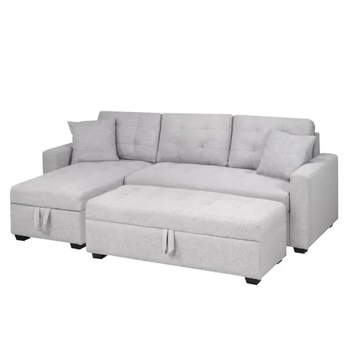 Amanda Sectional with Ottoman, Grey