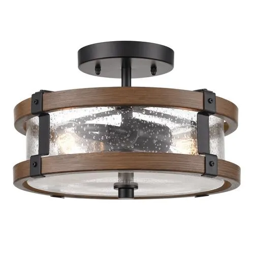 Claxy® Black 2-Light Flush Mount Ceiling Light